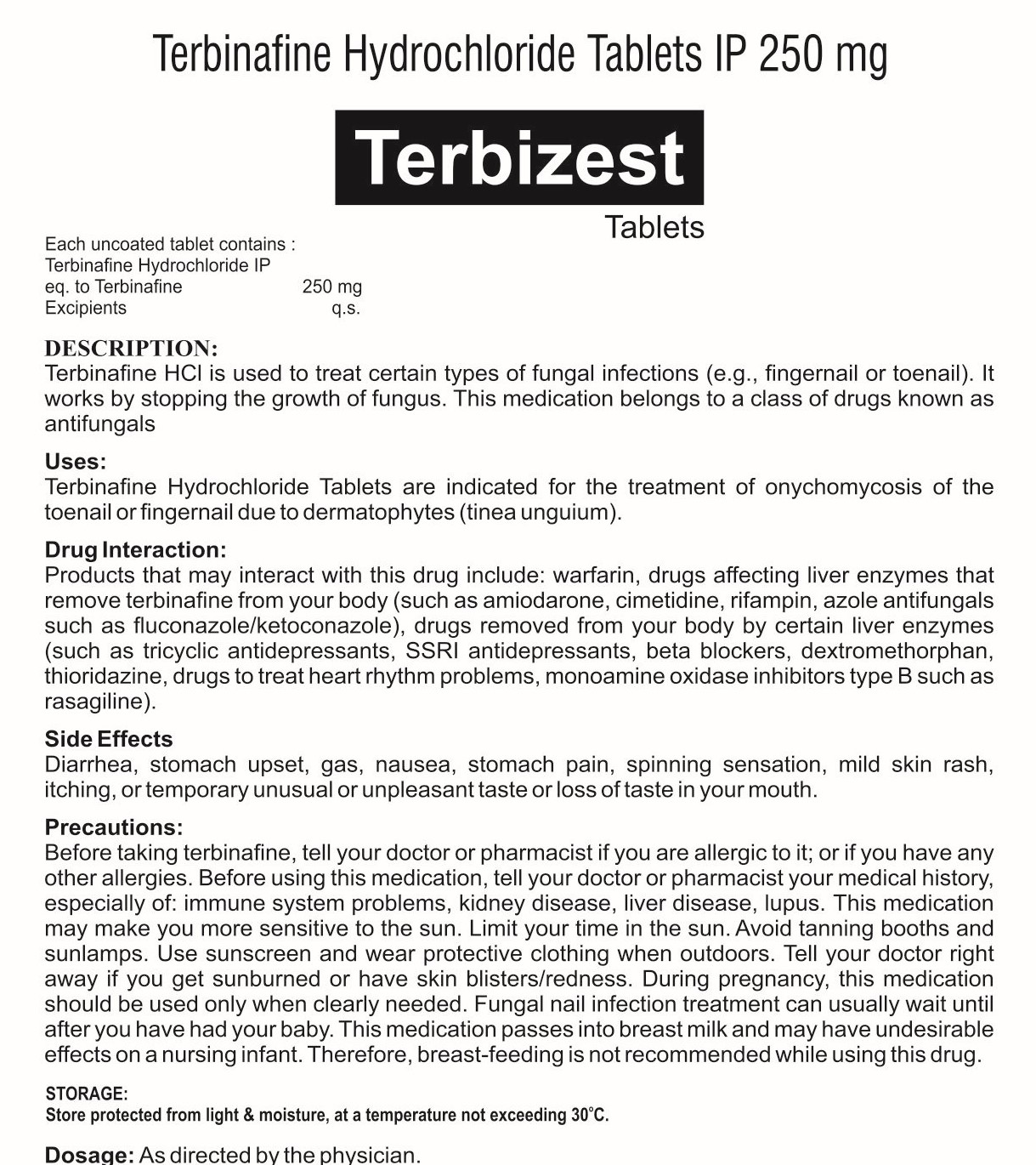 TERBIZEST 250 TABLET